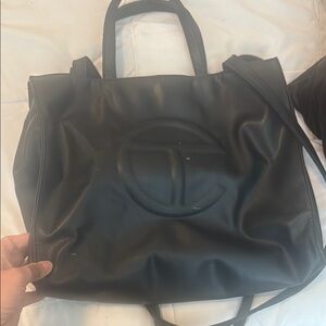 Telfar Black Minimalist Tote Bag